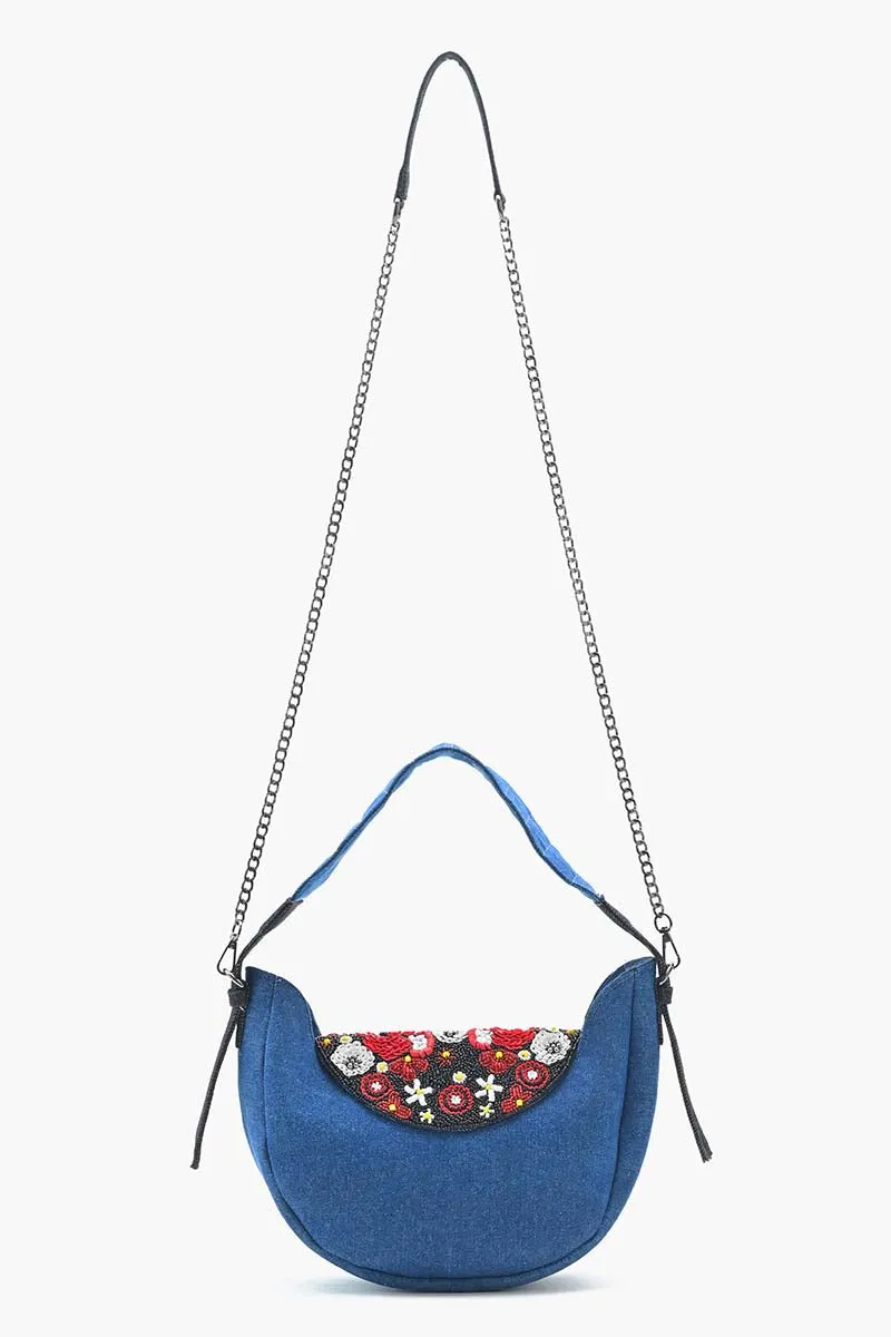 Scarlet Romance Denim Shoulder Bag