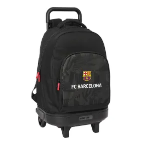 School Rucksack with Wheels F.C. Barcelona Black Black 33 x 45 x 22 cm