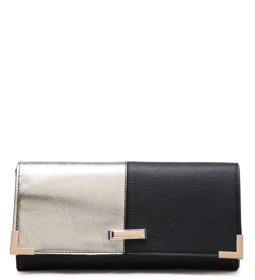 Seychelles Black Two Tone Clutch Bag