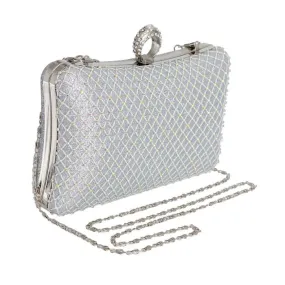 Silver Hardcase Ring Clutch