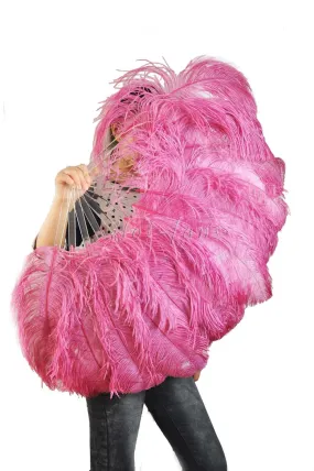 Single layer Fuchsia Beginner’s Ostrich Feather Fan 25"x 45"