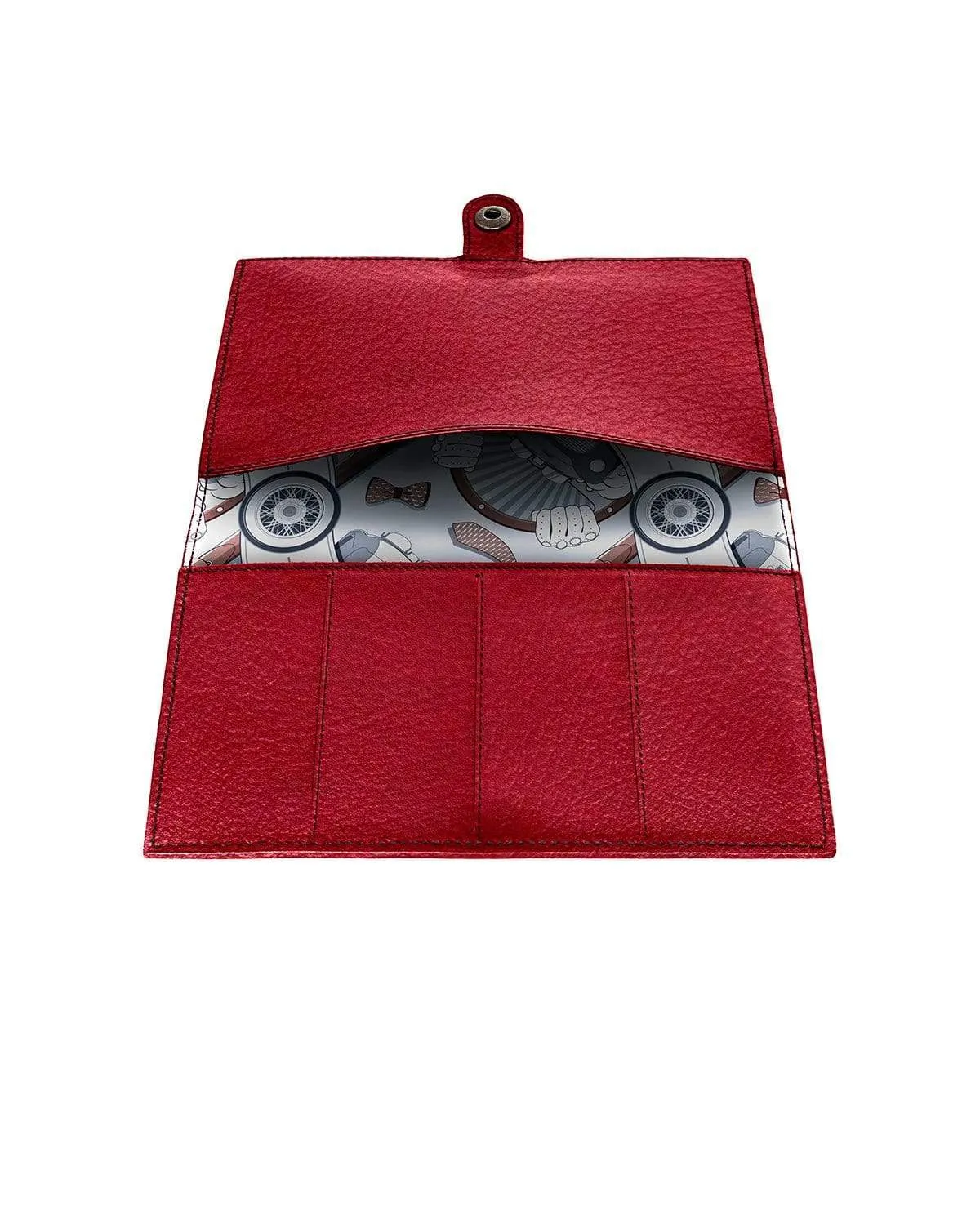 SLIM - Full-grain Leather Car Document Holder - Red