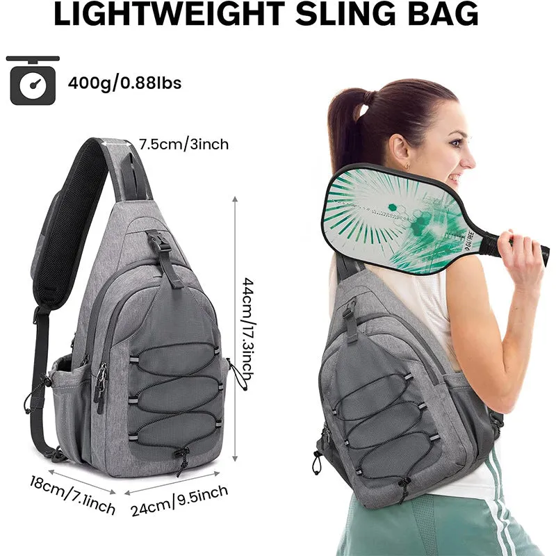 Sling Bag Crossbody Pickleball Bag Lightweight Crossbody Chest Backpack For Sports Travel