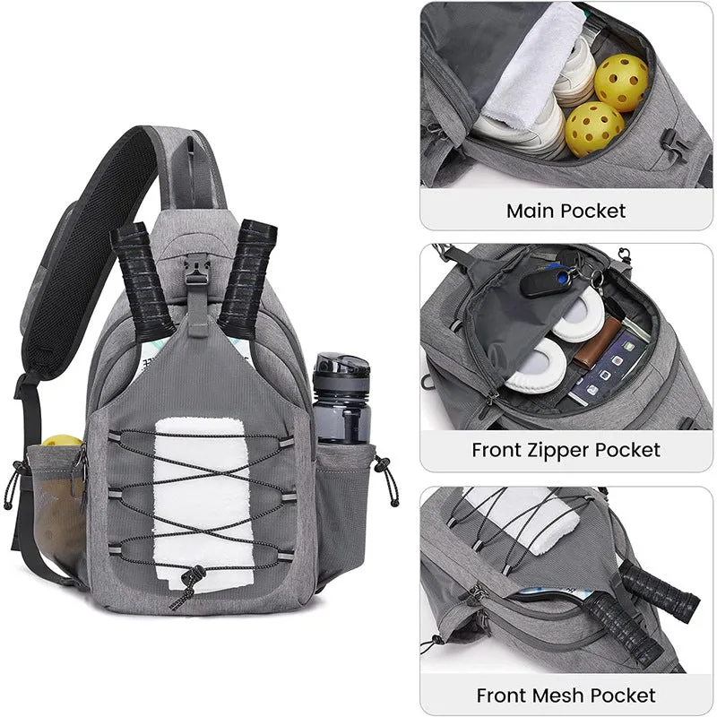 Sling Bag Crossbody Pickleball Bag Lightweight Crossbody Chest Backpack For Sports Travel