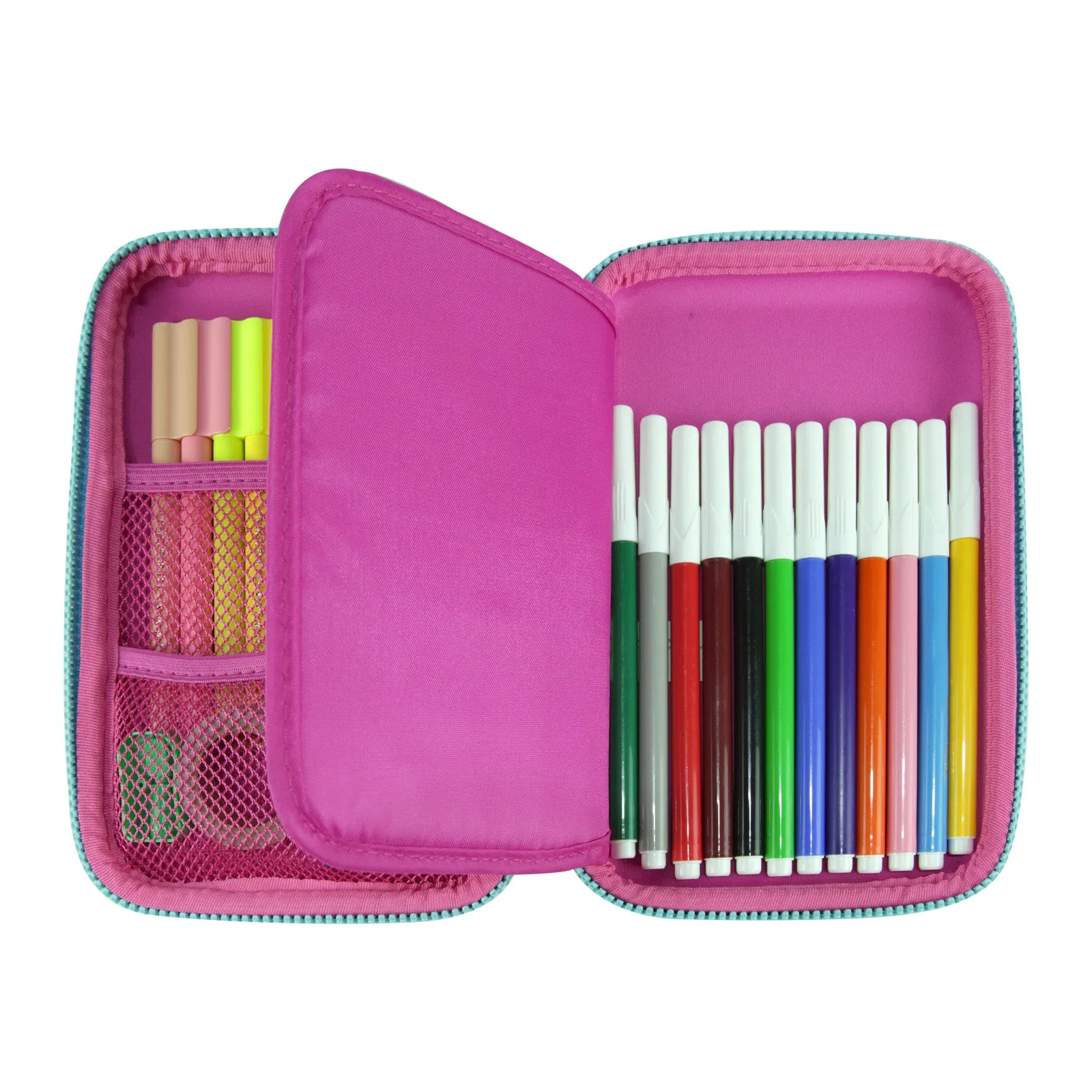 Smily Single Compartment Pencil Case Pink