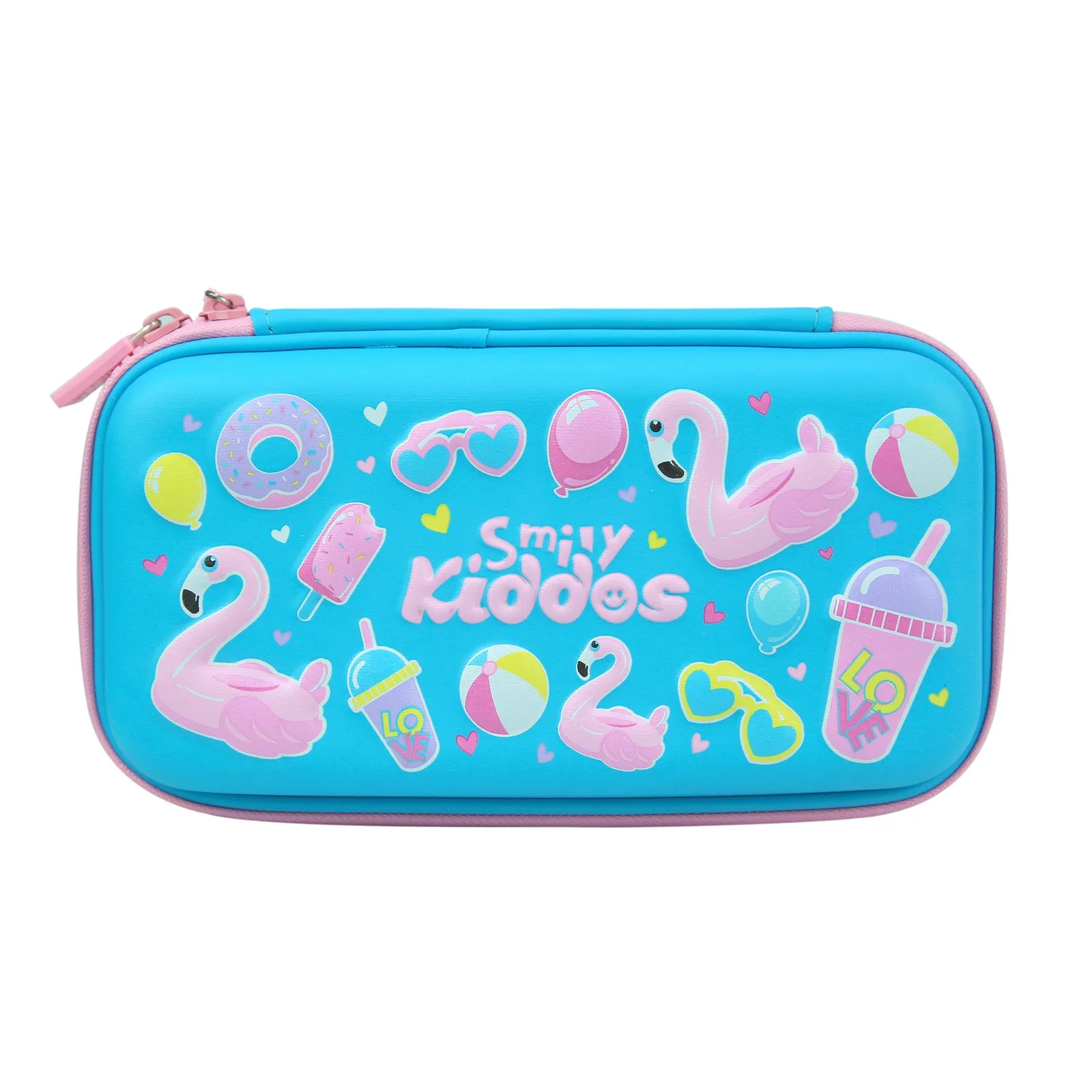 Smily Small Pencil Case Light Blue