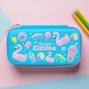 Smily Small Pencil Case Light Blue