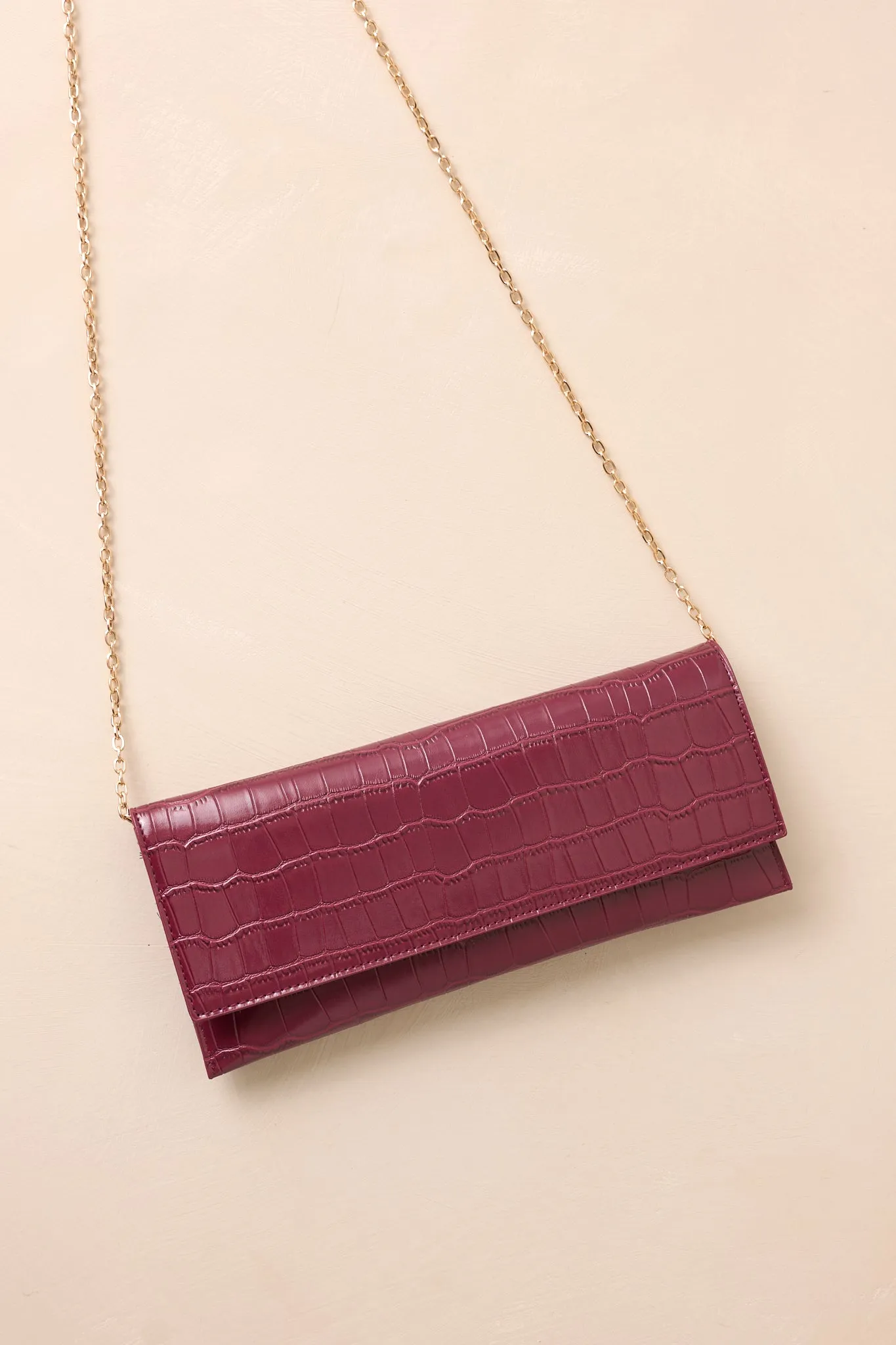 Spirit of Euphoria Wine Faux Croc Clutch