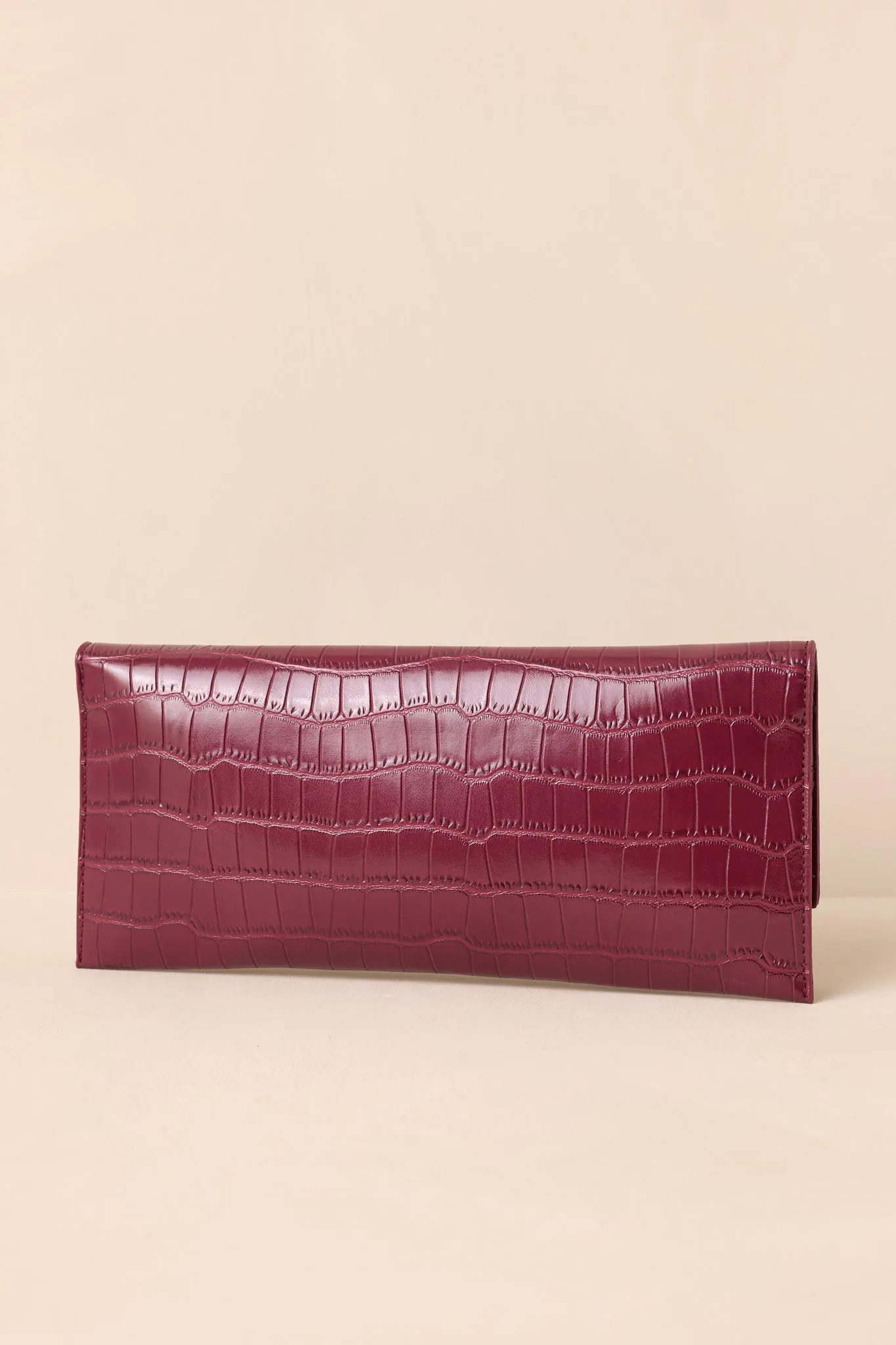 Spirit of Euphoria Wine Faux Croc Clutch