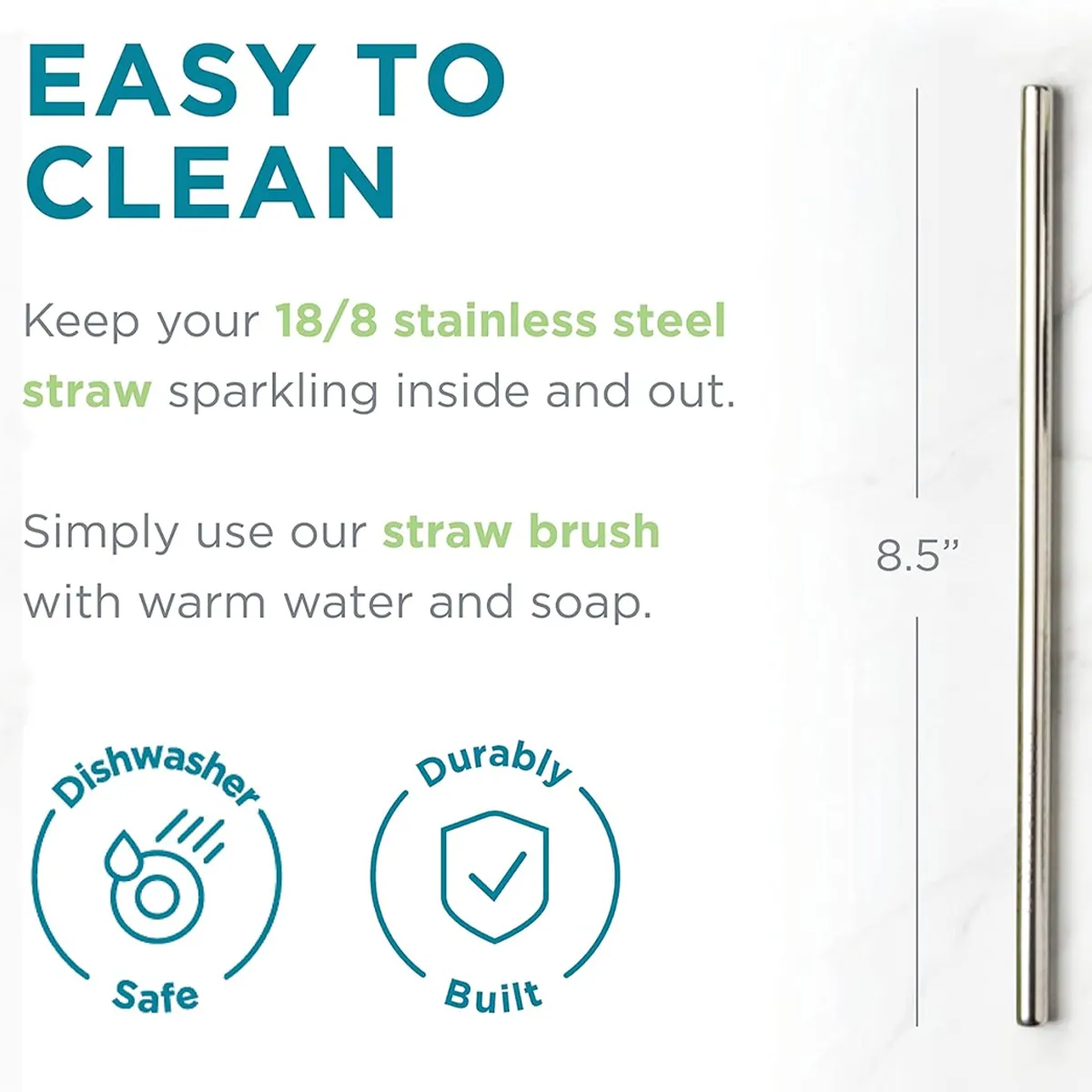 Stainless Steel Straws 2-Pack