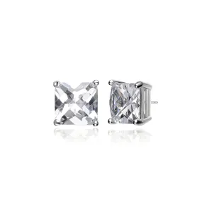 Sterling Silver Cubic Zirconia Square Studs