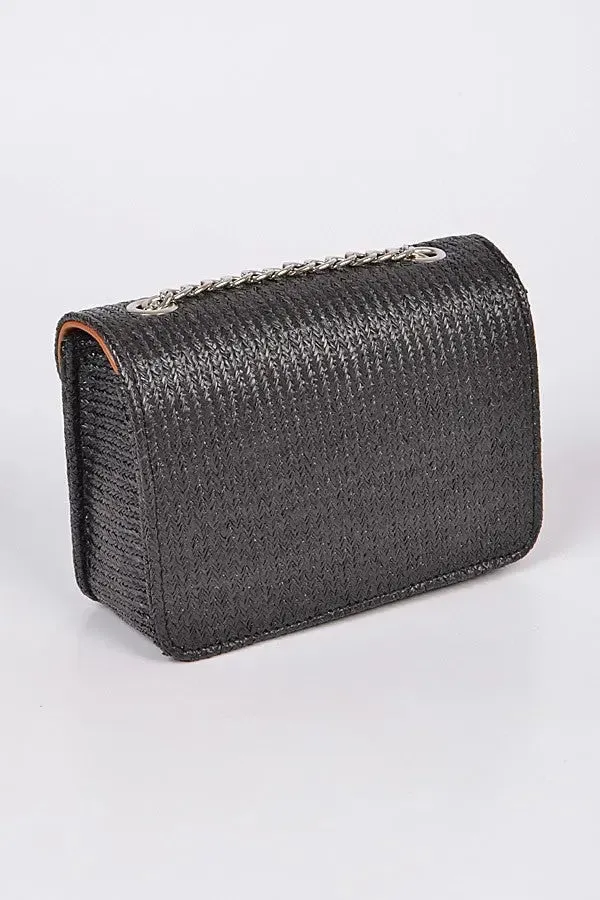 Straw Clutch Crossbody Bag