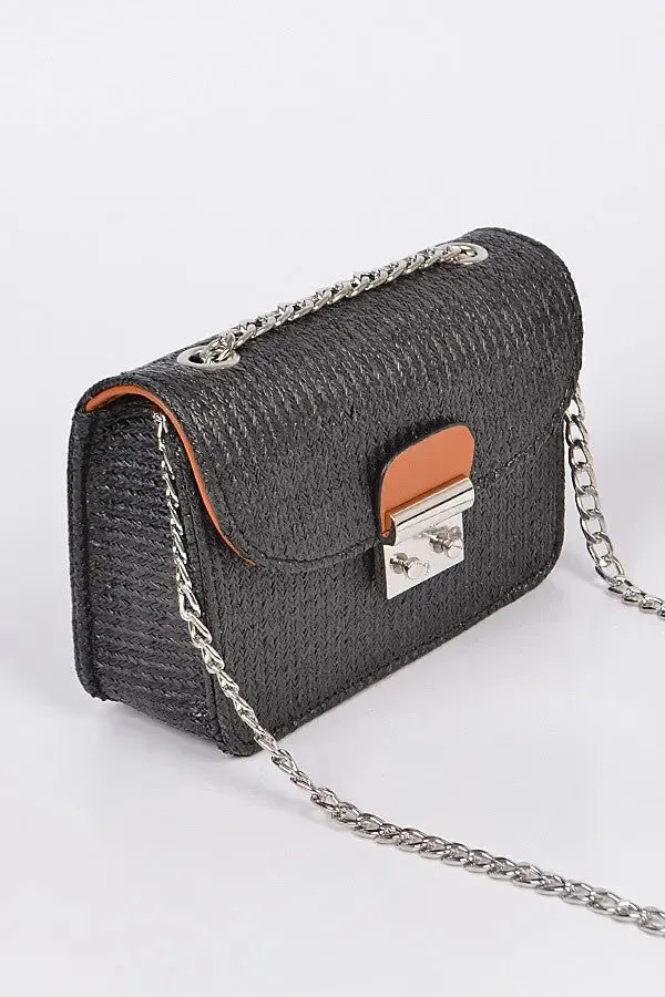 Straw Clutch Crossbody Bag