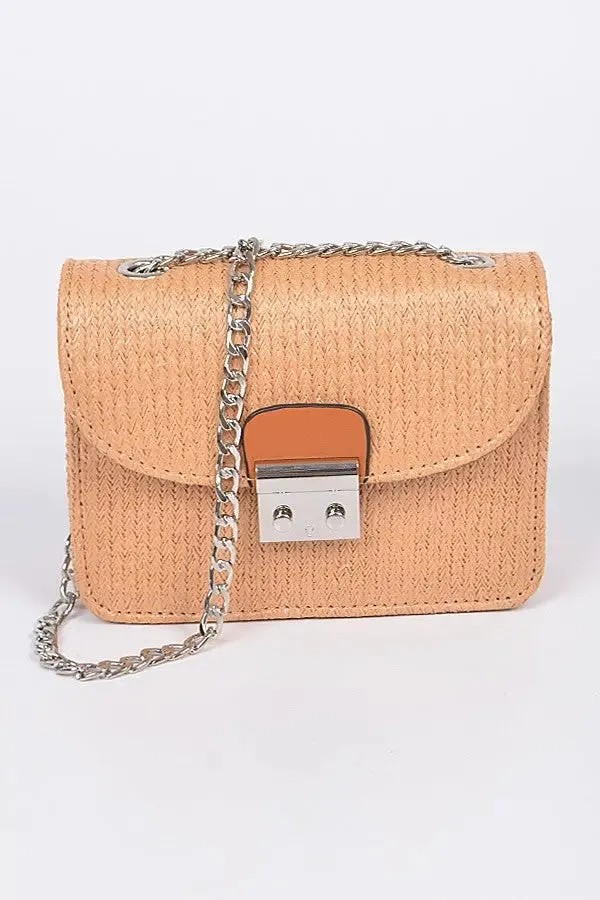 Straw Clutch Crossbody Bag