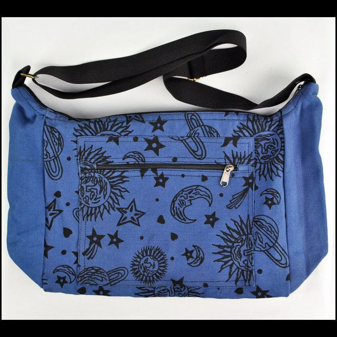 Sun Moon Print Messenger Bag