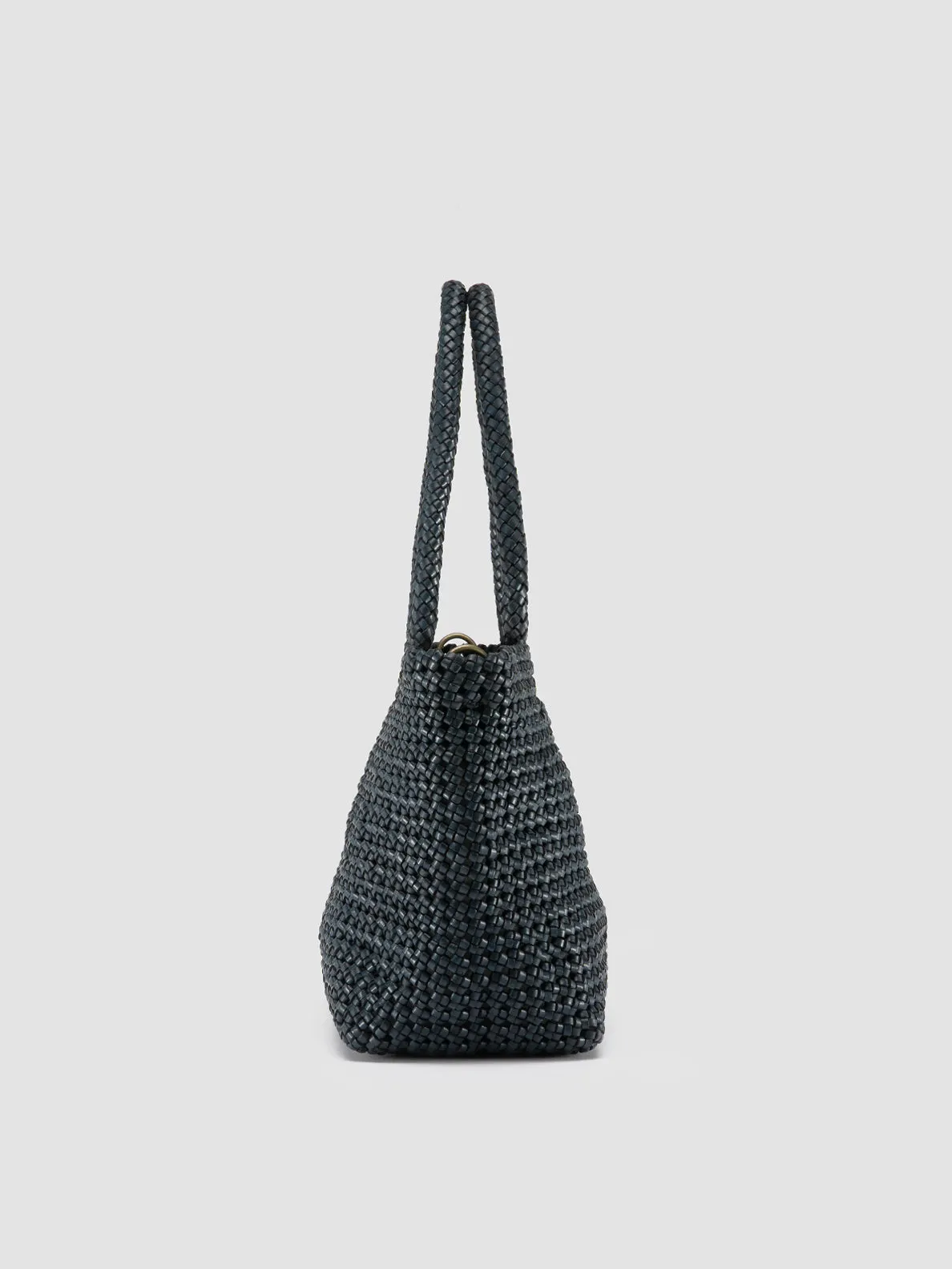 SUSAN 09 - Blue Woven Leather Shoulder Bag