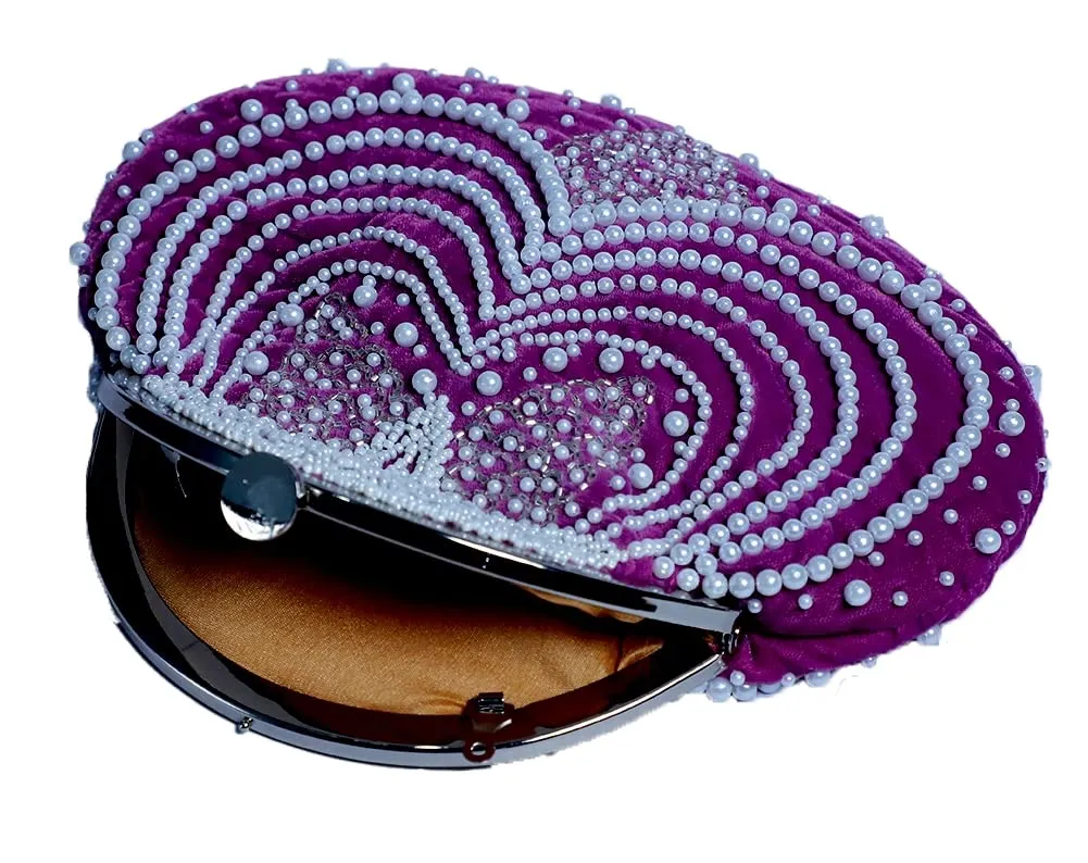 SWISNI Women's Traditional Designer Clutch For Women & Girls | Party Clutches For Ladies Wedding| Ladies Purse Wallet Purple Colour