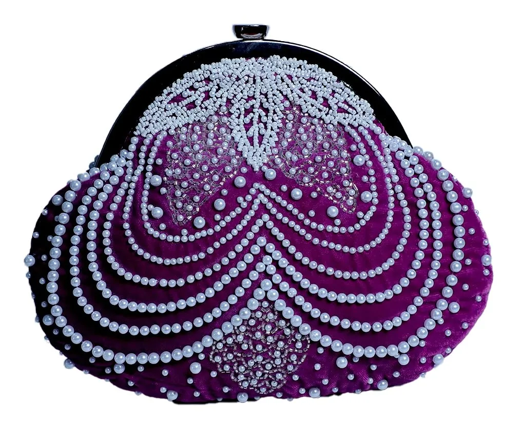 SWISNI Women's Traditional Designer Clutch For Women & Girls | Party Clutches For Ladies Wedding| Ladies Purse Wallet Purple Colour