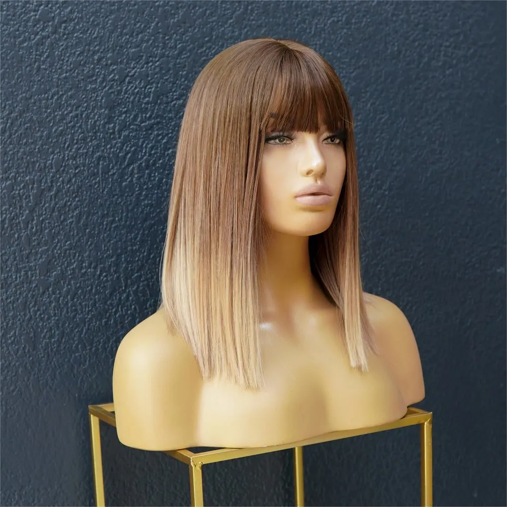 TALLULAH Light Brown Ombre Fringe Wig