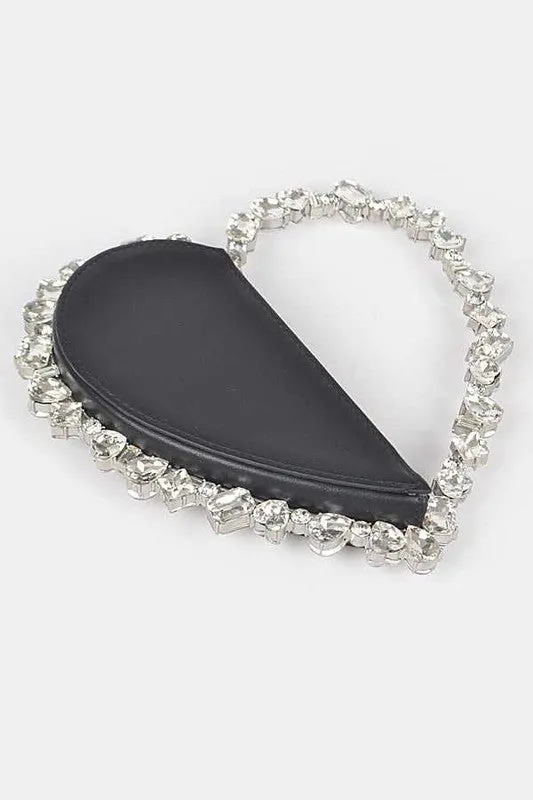 TEEK - Crystal Handle Heart Shape Clutch