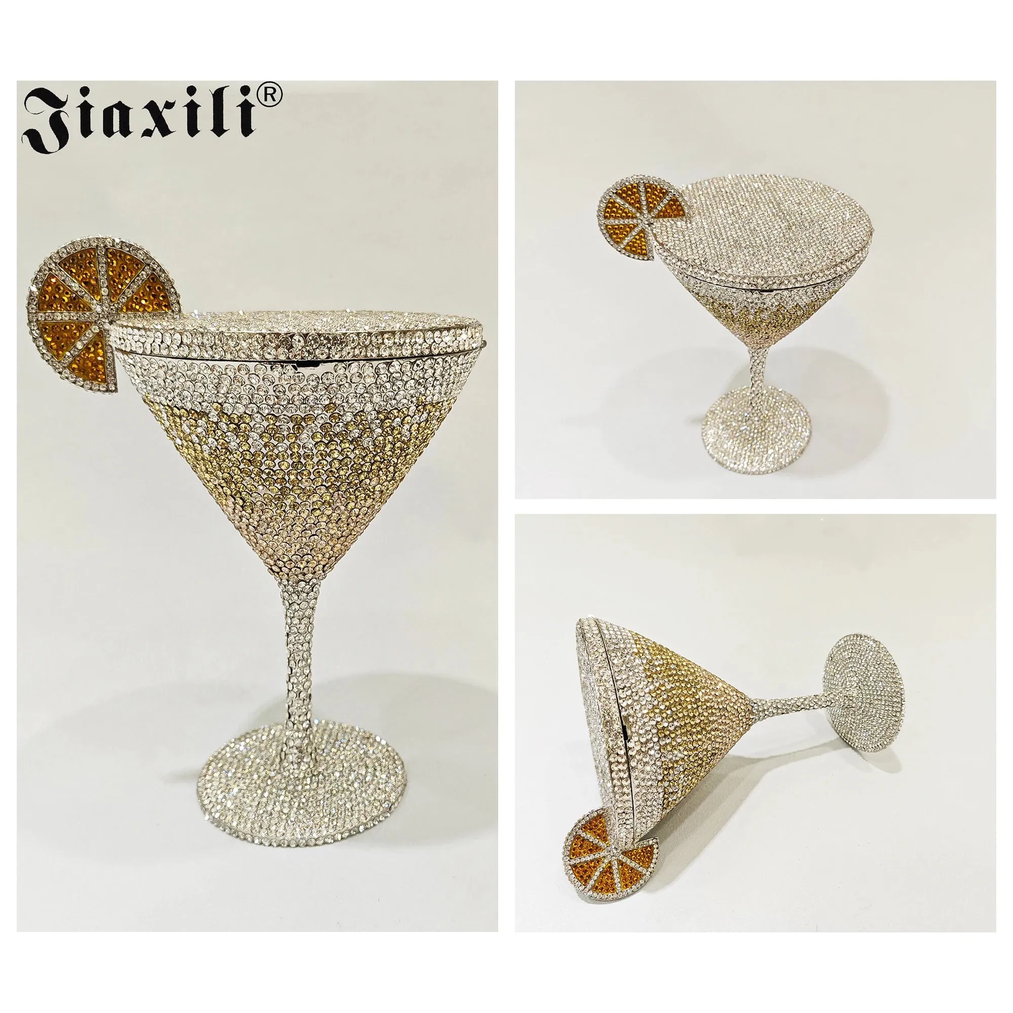 TEEK - Goblet Shaped Rhinestone Clutch Purse