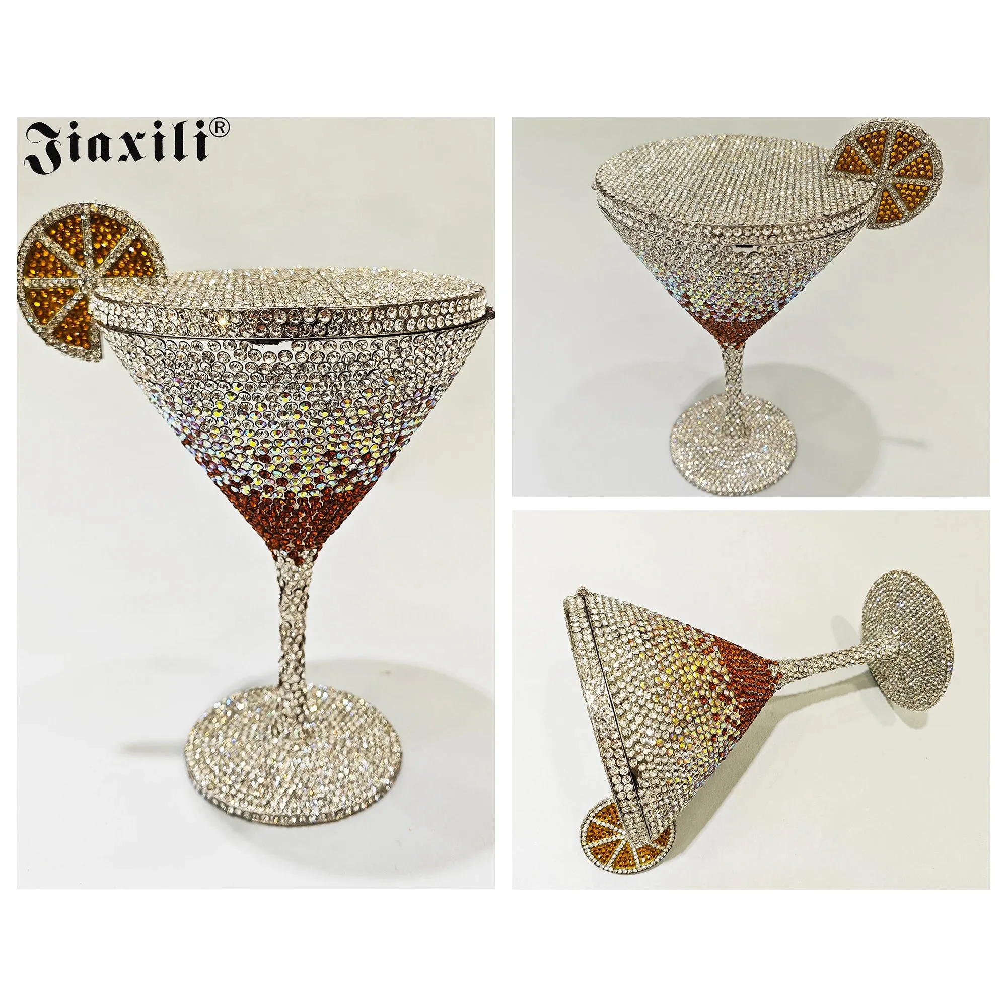 TEEK - Goblet Shaped Rhinestone Clutch Purse