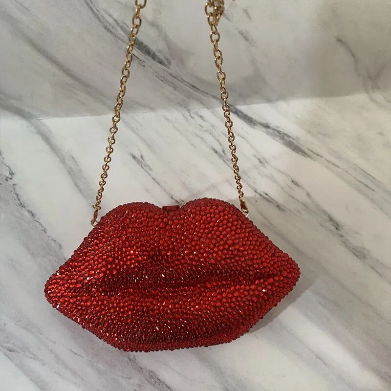 TEEK - Red Jewel Lip Clutch