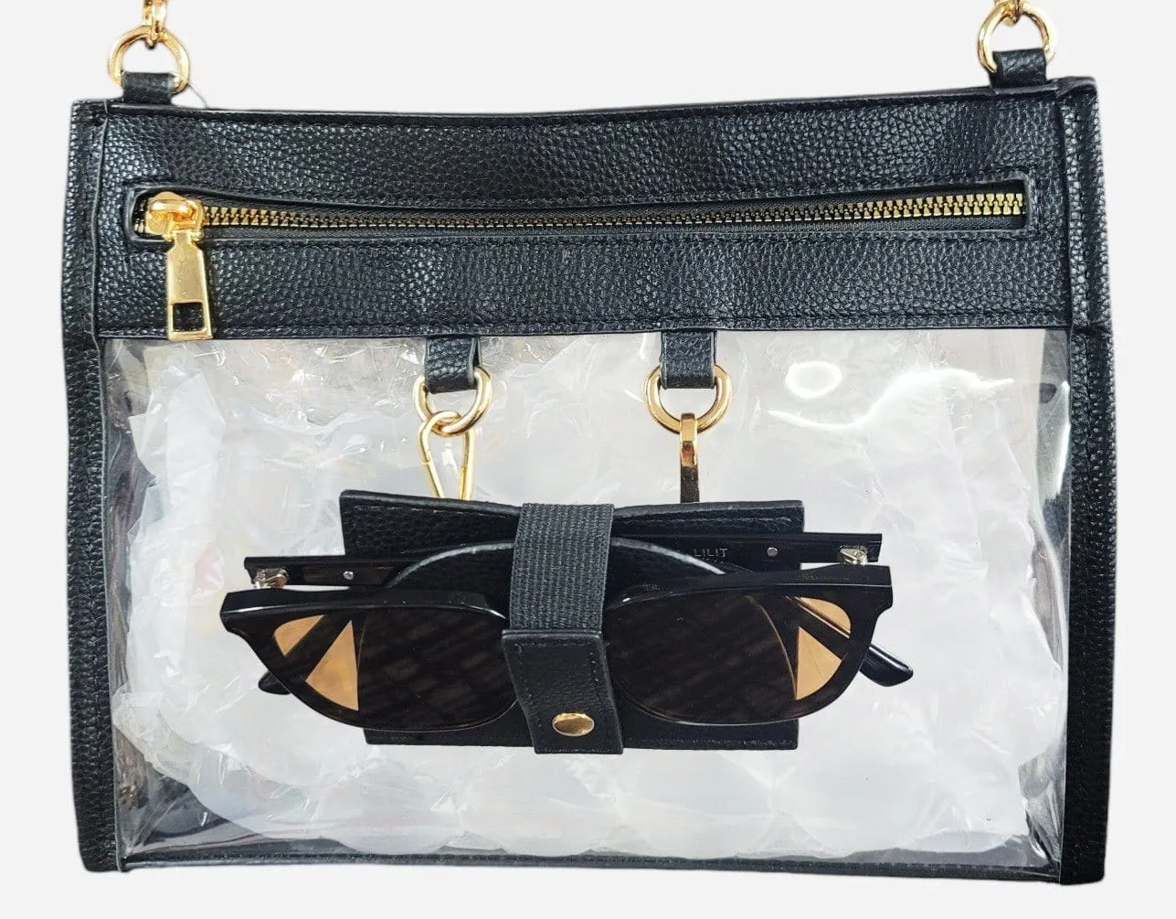 TG10666 Clear Gameday Crossbody Bag With Sunglasses Holder