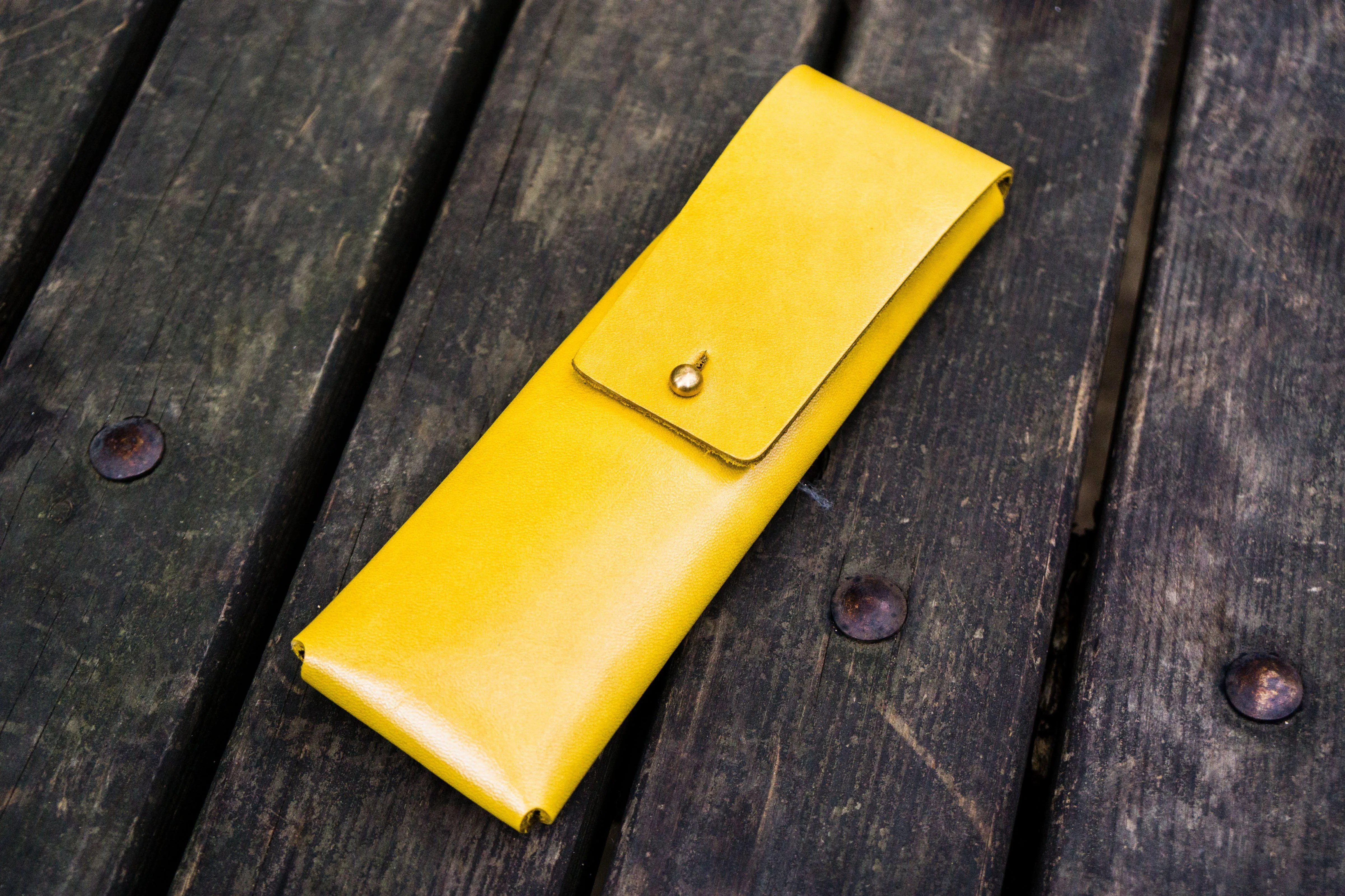 The Charcoal Leather Pencil Case for Blackwing Pencils - Yellow