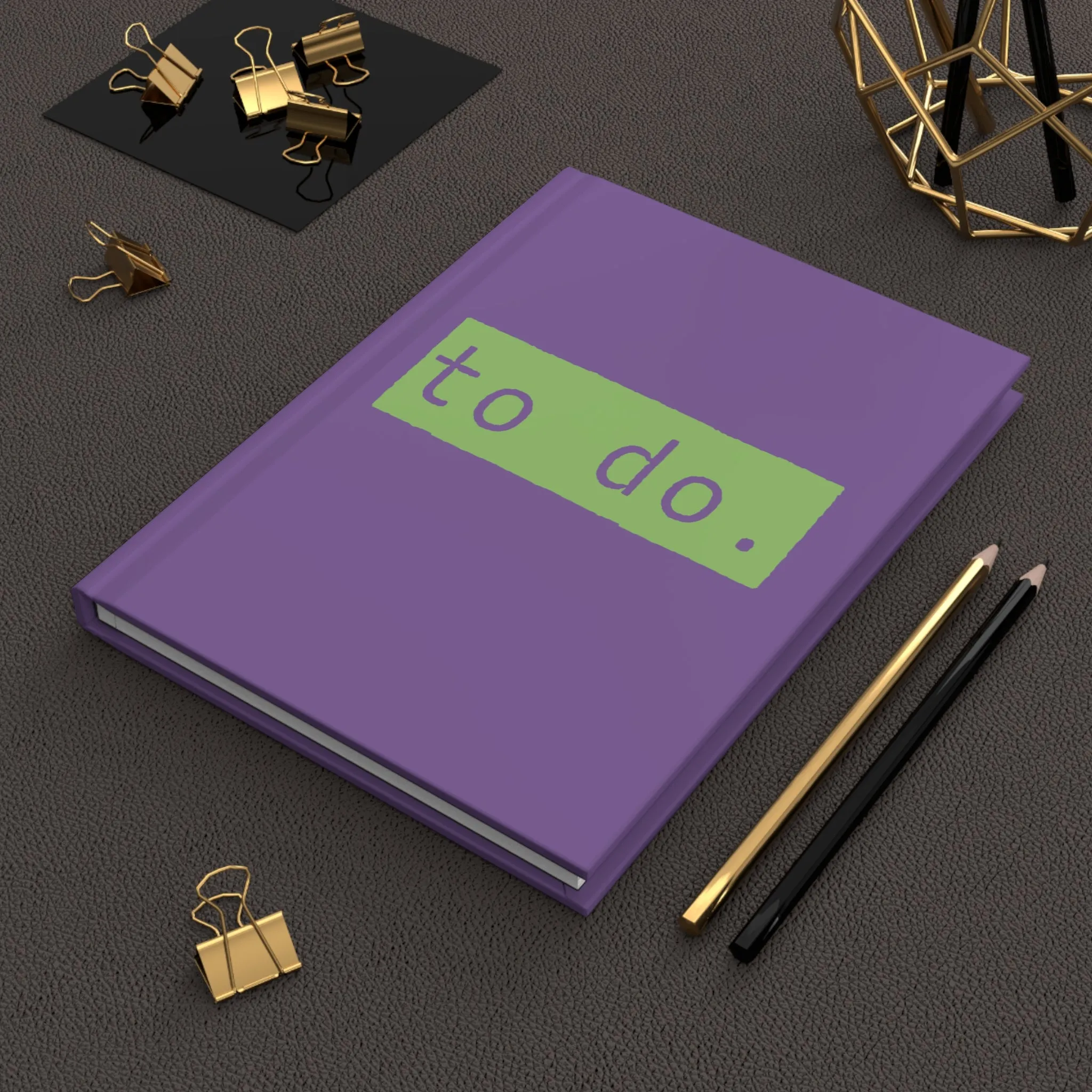 To Do List Purple Green Matte Hardcover Journal , Blank Book for Ideas and Planning, Lined Notebook Diary Log