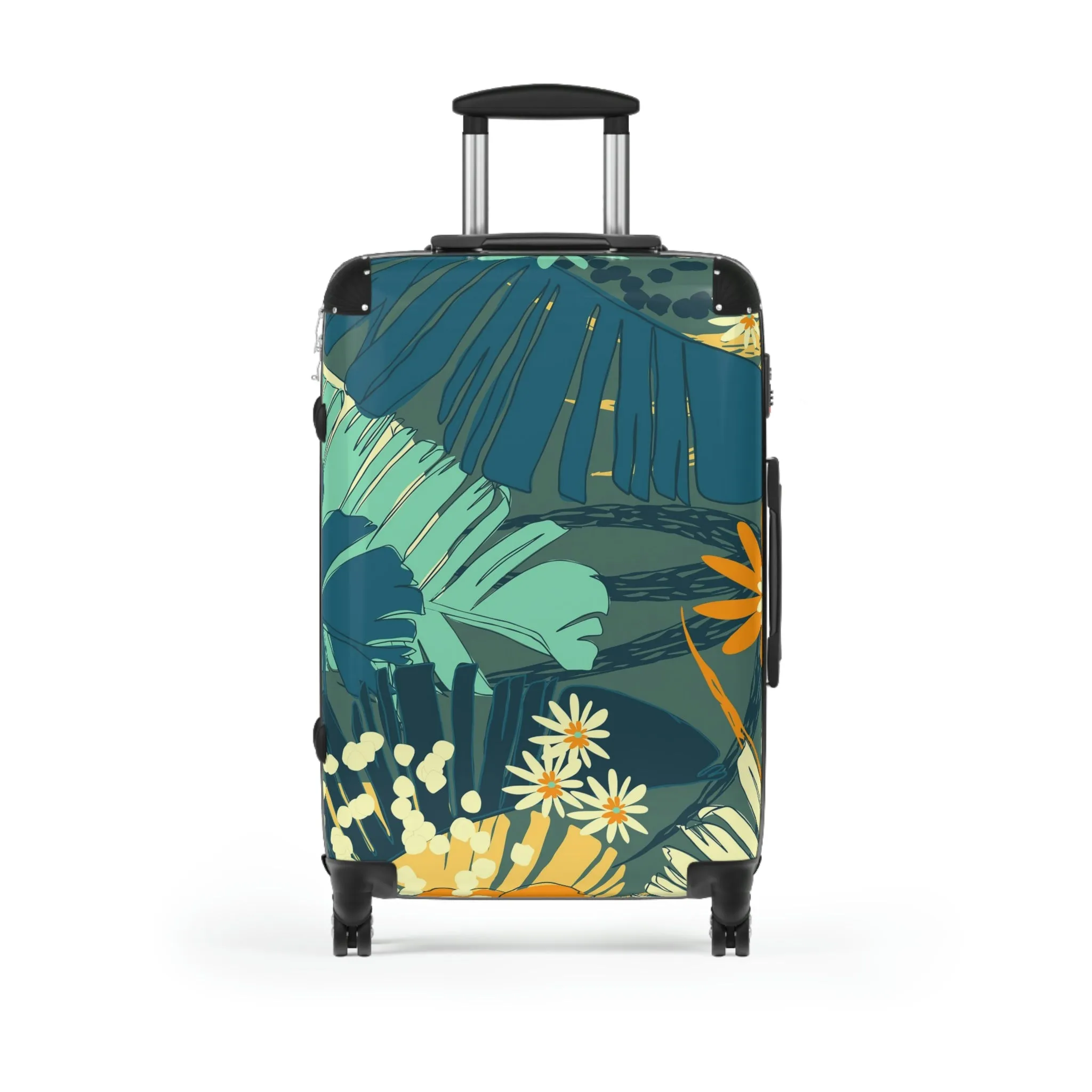 Tropical Print Suitcases, Featuring our Jungle Blues Print