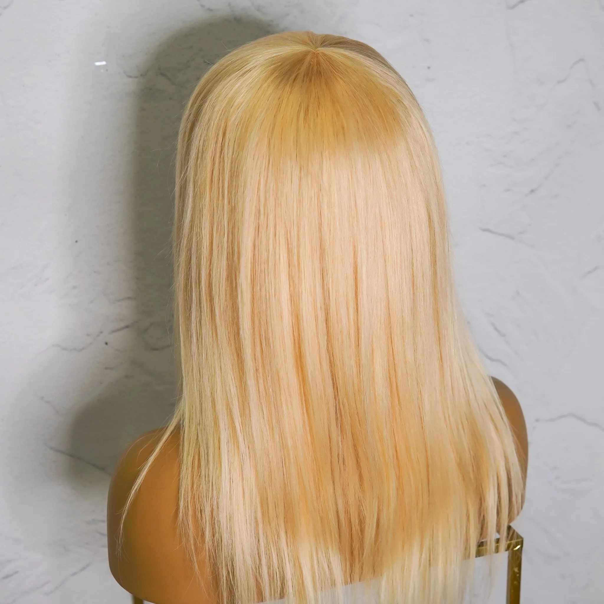 VICTORIA Blonde Human Hair Fringe Wig