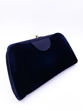 Vintage Blue Velvet Clutch