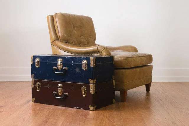 Vintage Metal Suitcase Side Table