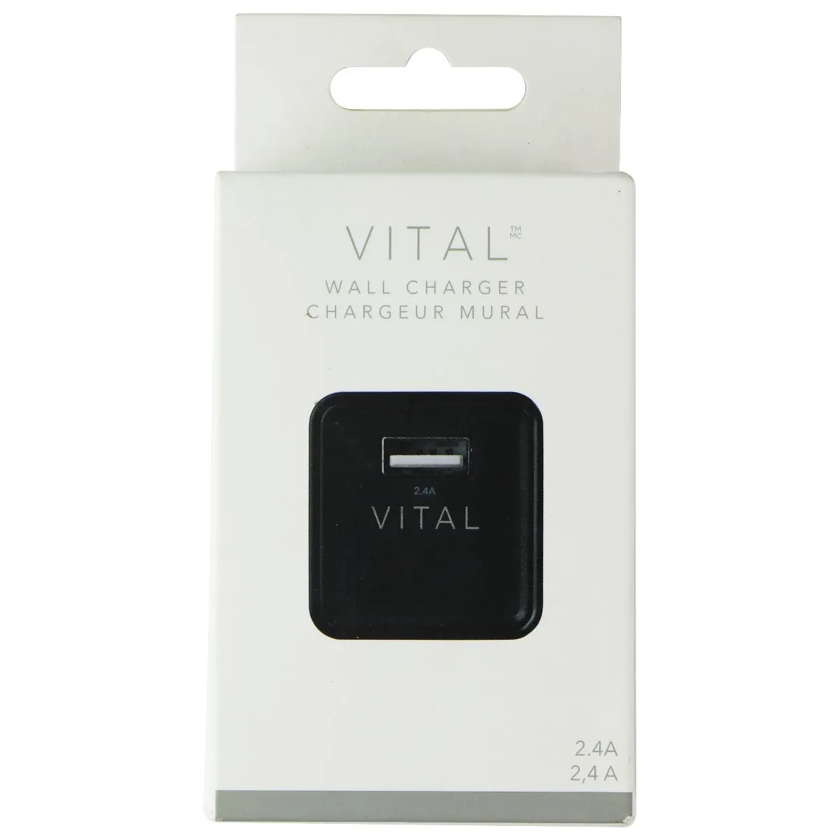 Vital (2.4A) Single USB Wall Charger Travel Adapter - Black (8024381C)