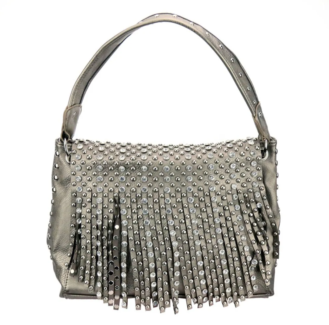 Western rhinestone fringe handbag