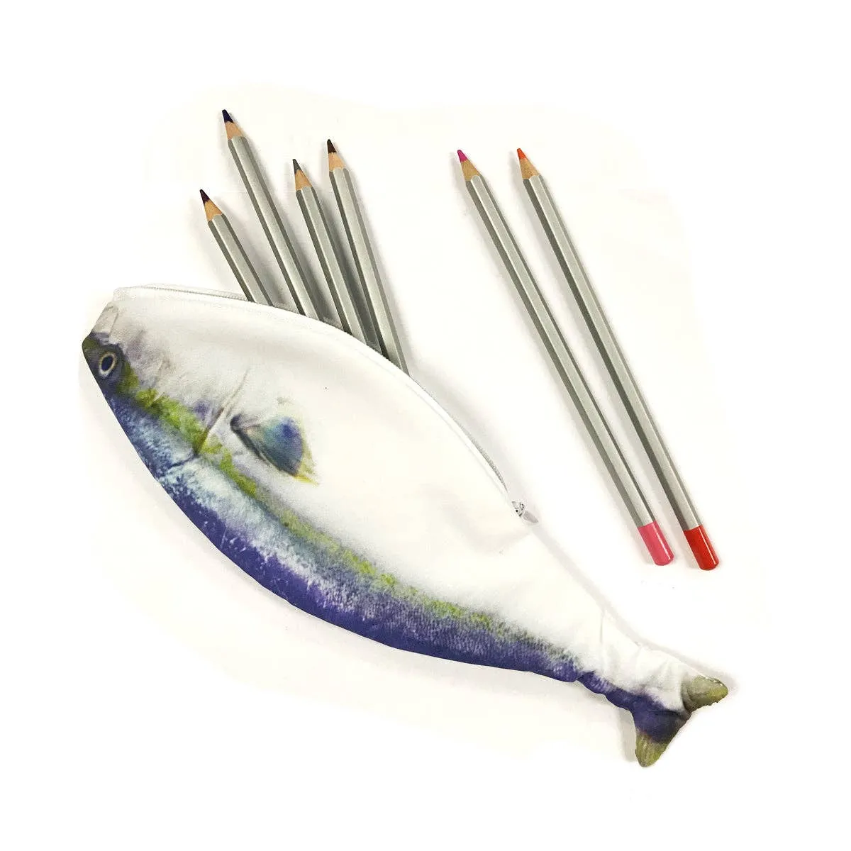 White Fish Fish Pencil Case