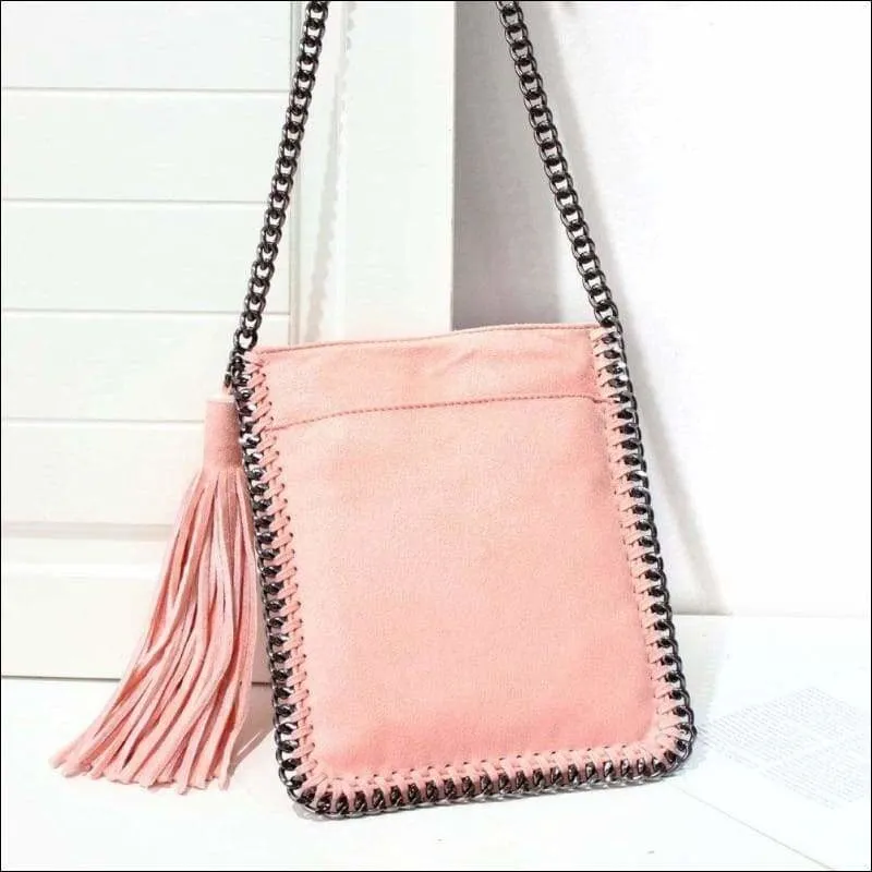 Womens Fashion Small Tassle Shoulder Cross Body Clutches Pouches