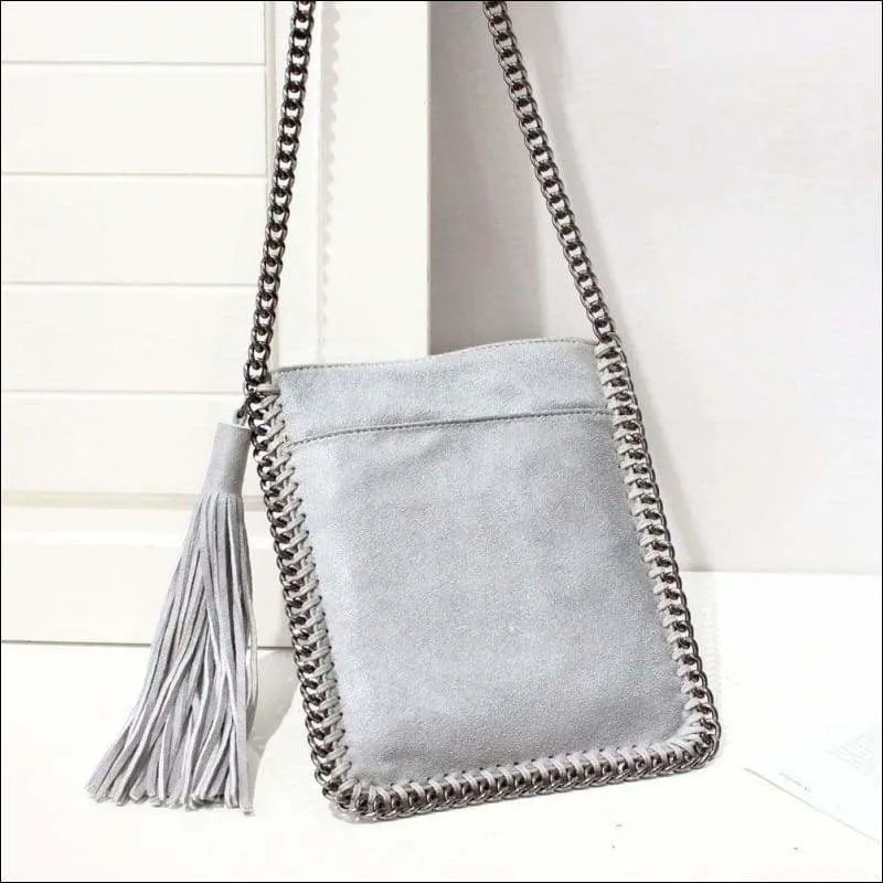 Womens Fashion Small Tassle Shoulder Cross Body Clutches Pouches