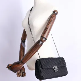 Womens Nylon Mini Shoulder Bag Womens Black Diamond Nylon Chain Shoulder Purse Nylon Chain Purse for Ladies