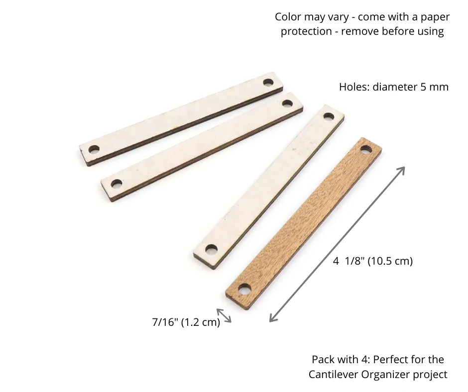 Wood handles, wood braces, wood cantilever (set of 4), HD 37