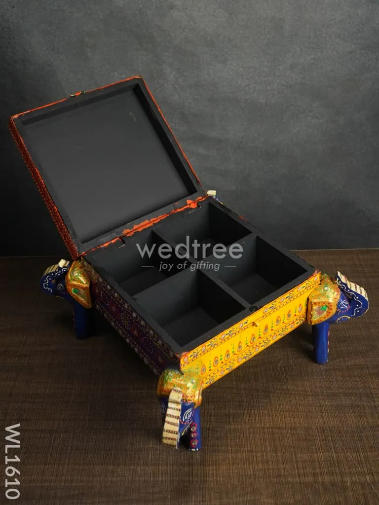 Wooden Hand Painted Jewelery Organiser with Elephant Legs - WL1610