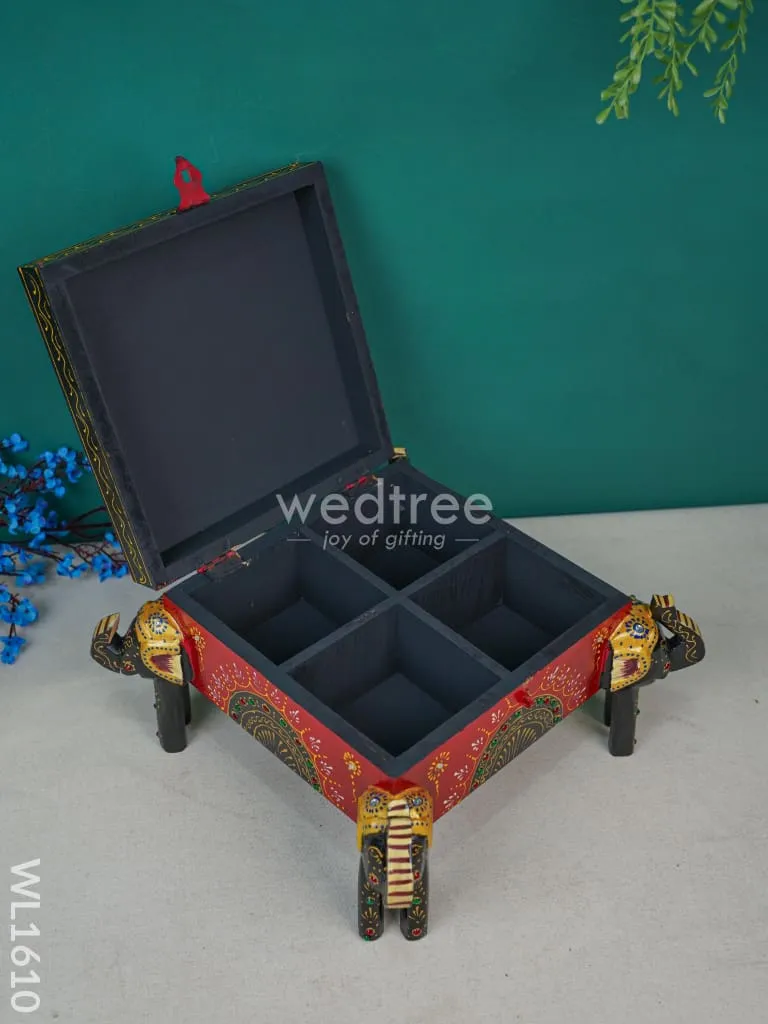 Wooden Hand Painted Jewelery Organiser with Elephant Legs - WL1610