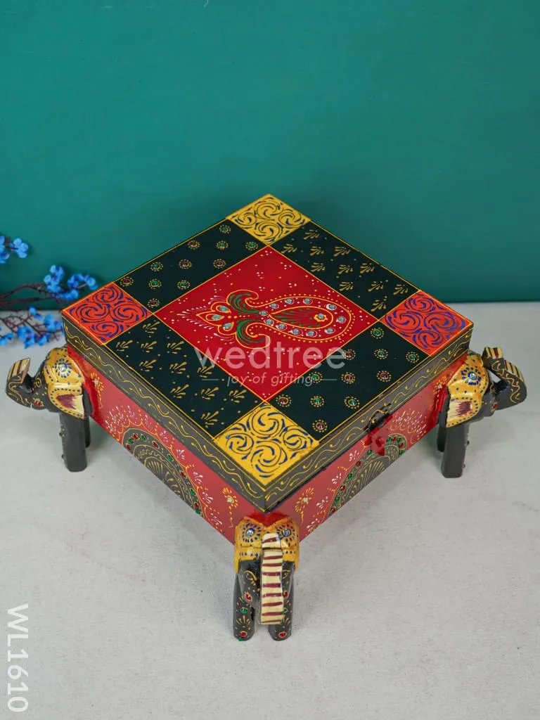 Wooden Hand Painted Jewelery Organiser with Elephant Legs - WL1610