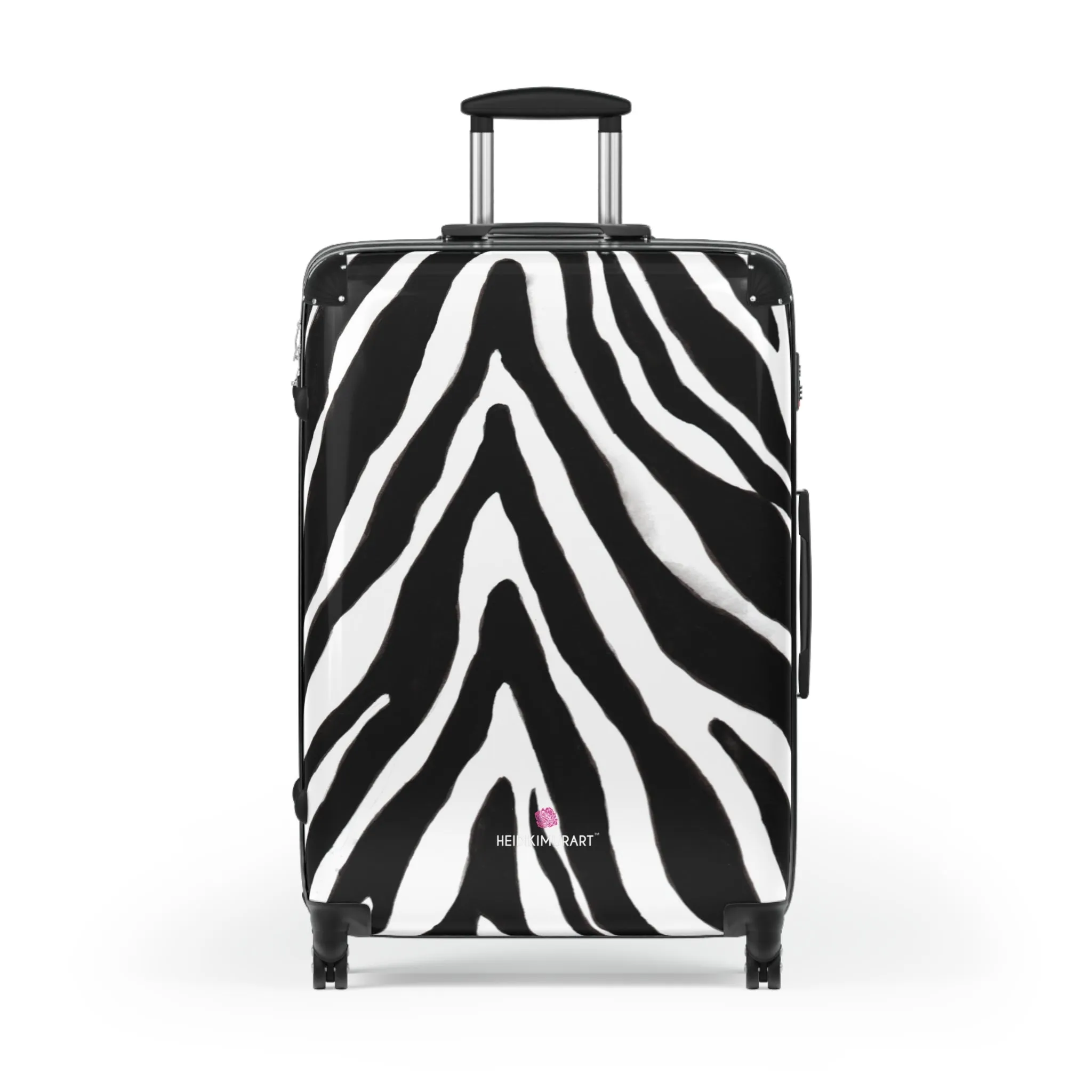 Zebra Print Best Suitcases, White and Black Zebra Striped Animal Print Designer Suitcase Luggage (Small, Medium, Large)