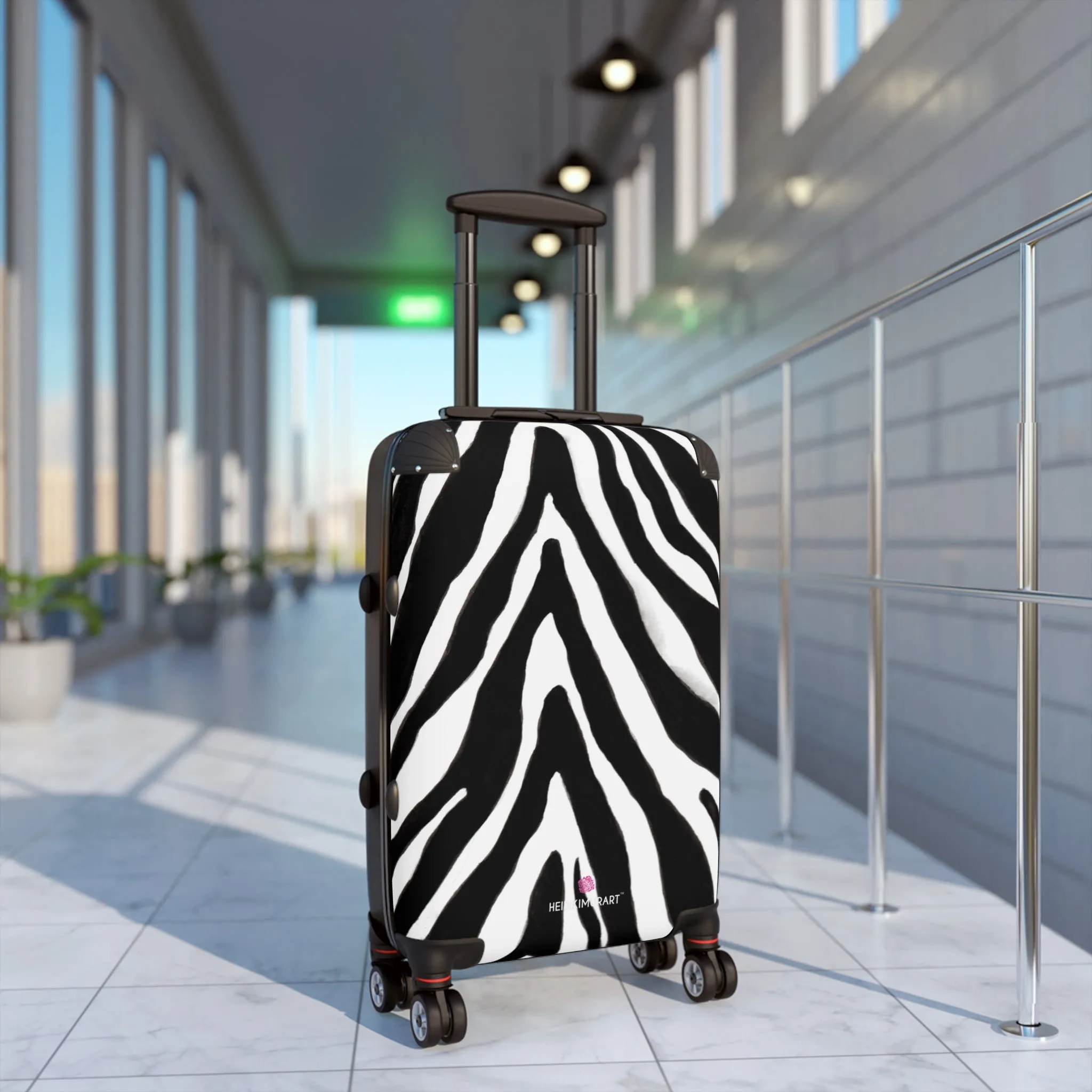 Zebra Print Best Suitcases, White and Black Zebra Striped Animal Print Designer Suitcase Luggage (Small, Medium, Large)