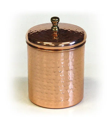 Zuccor Stainless Steel Canister w/ Hammered Copper Plated Exterior - 5.5"